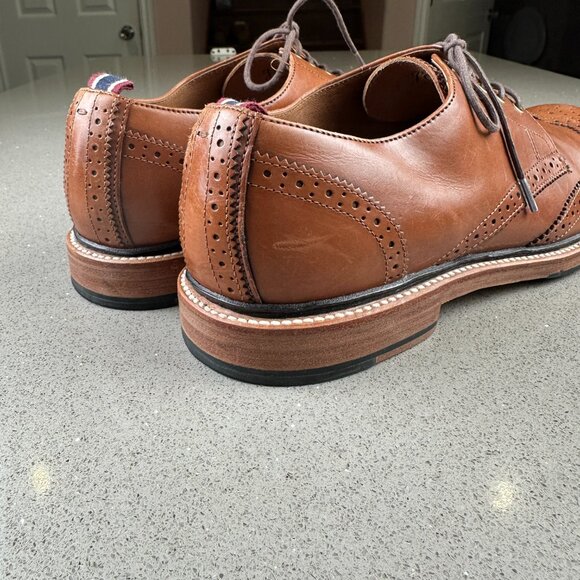 J CREW Superior Oar Stripe Shortwing Derby Brogue Shoes Preppy Leather Italy 10D main image 12